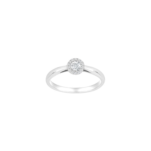 14kt. hvidguldsring roset m/dia. 0.20ct W/SI - Urma.dk