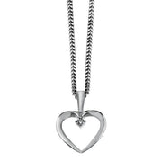 14kt. hvidguldsvedhæng med 0,025ct. w/si inkl. kæd - Urma.dk