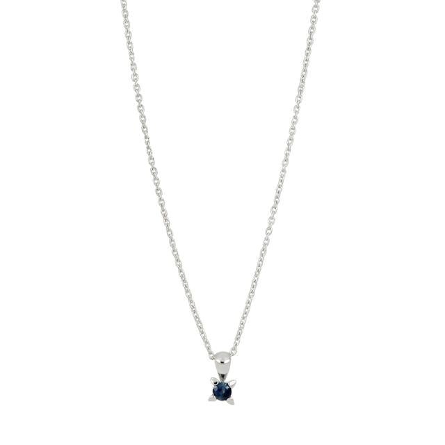 14kt. hvidguldsvedhæng m/safir 3,5mm inkl. rhod. S - Urma.dk