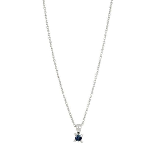 14kt. hvidguldsvedhæng m/safir 3,5mm inkl. rhod. S - Urma.dk