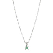 14kt. hvidguldsvedhæng m/smaragd 3,5mm inkl. rhod. - Urma.dk