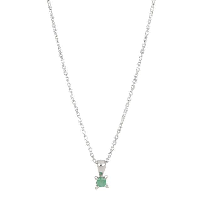 14kt. hvidguldsvedhæng m/smaragd 3,5mm inkl. rhod. - Urma.dk