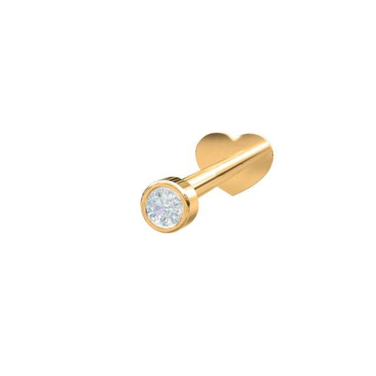 14kt. Labret 1 dia 0,06ct 2,5mm Rør PIERCE52 1stk - Urma.dk