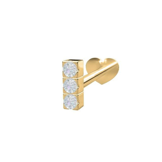 14kt. Labret 3 dia 0,012ct 4,4mm Grab PIERCE52 1st - Urma.dk