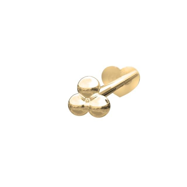 14kt. Labret - piercing 3*2mm kugler PIERCE52 1stk - Urma.dk