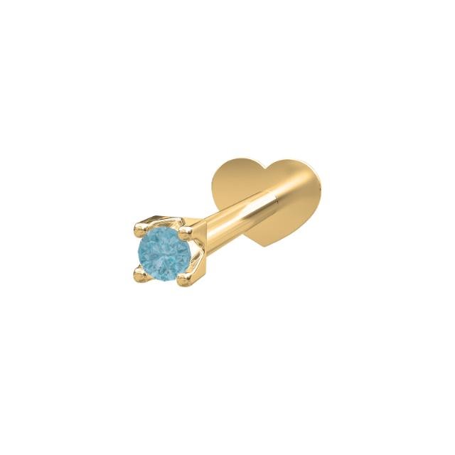 14kt. Labret - piercing London topaz PIERCE52 1stk - Urma.dk