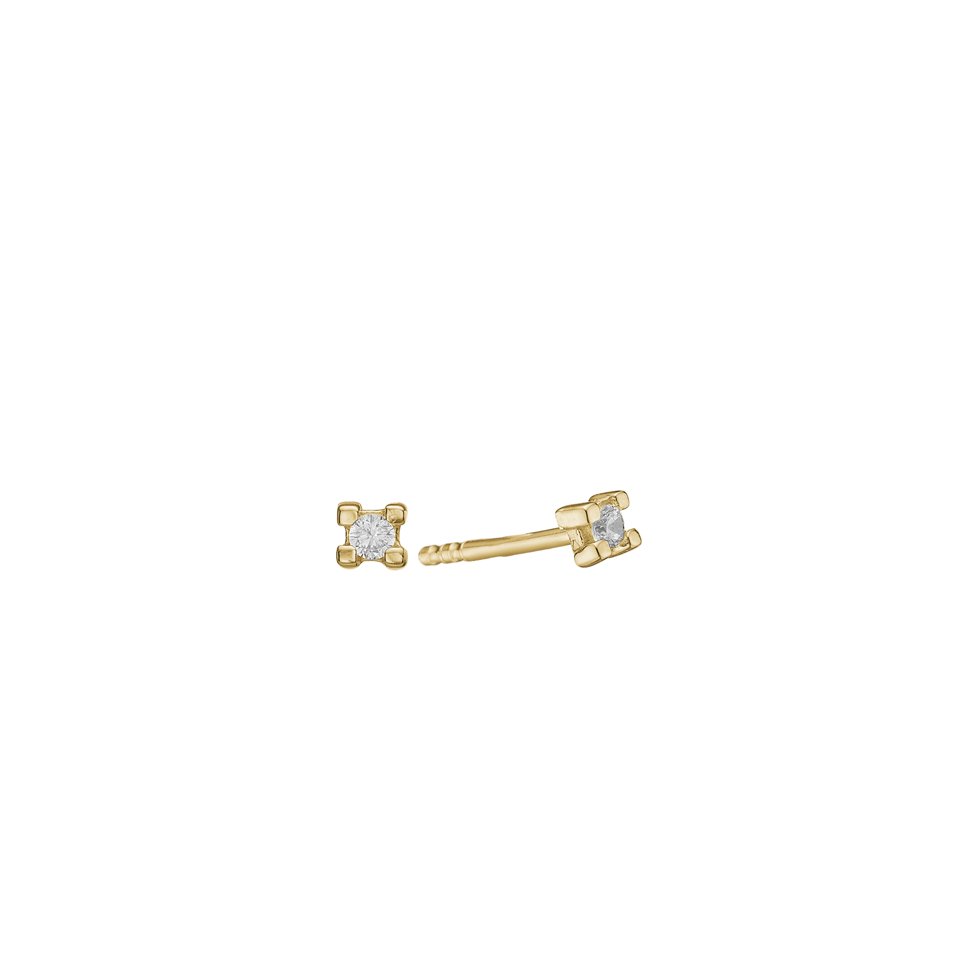 14KT ØRESTIK M/SY.ZIRCONIA 3 MM