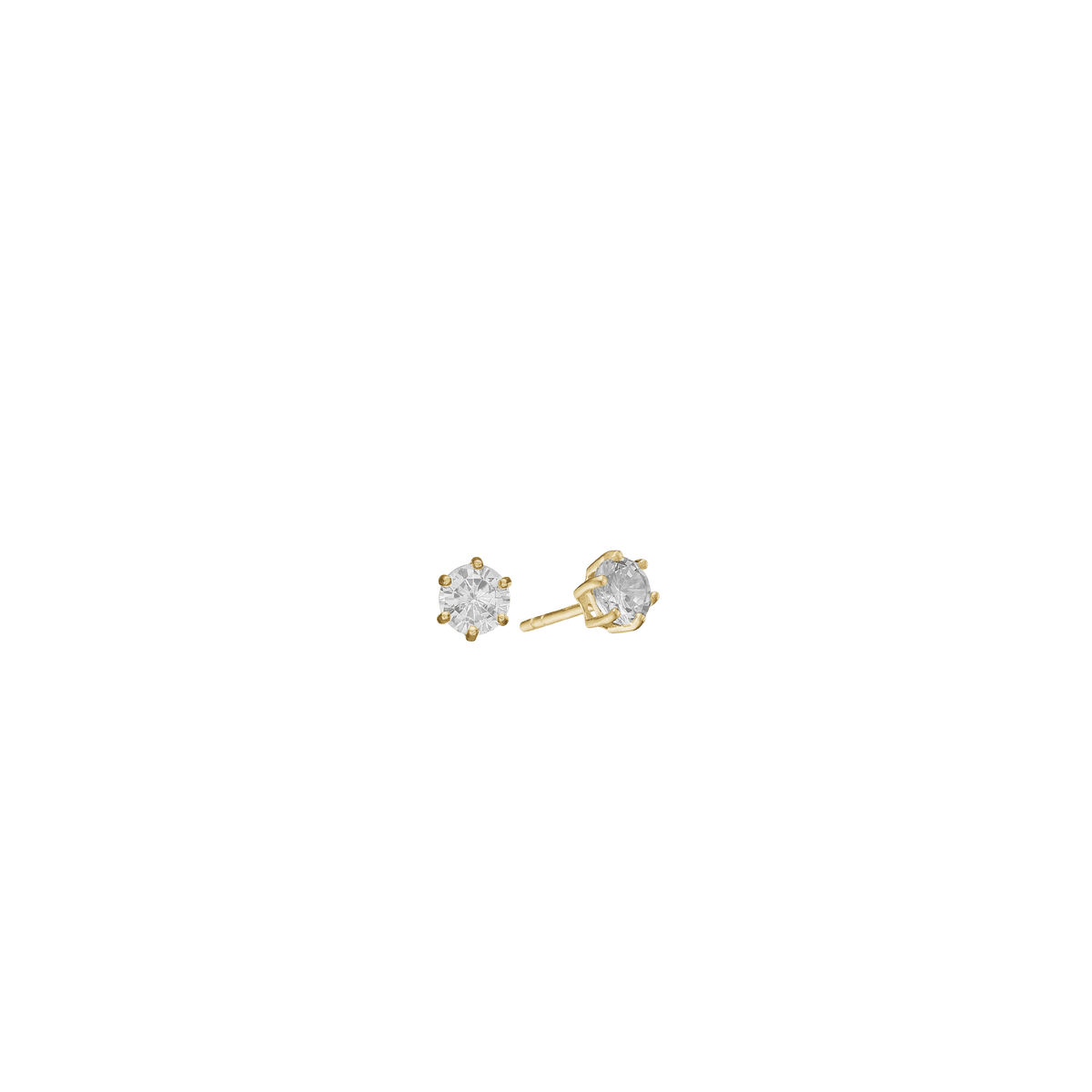 14KT ØRESTIK M/SY.ZIRCONIA 3MM