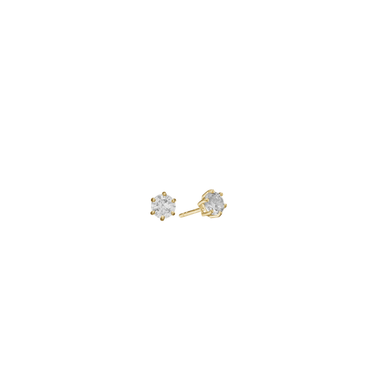 14KT ØRESTIK M/SY.ZIRCONIA 3MM