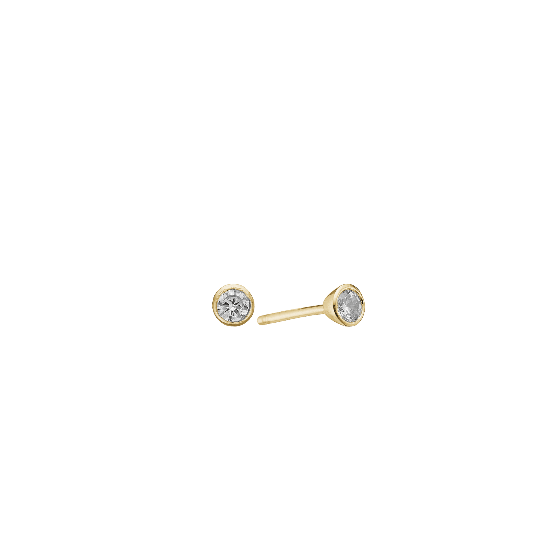 14KT ØRESTIK M/SY.ZIRCONIA 4MM