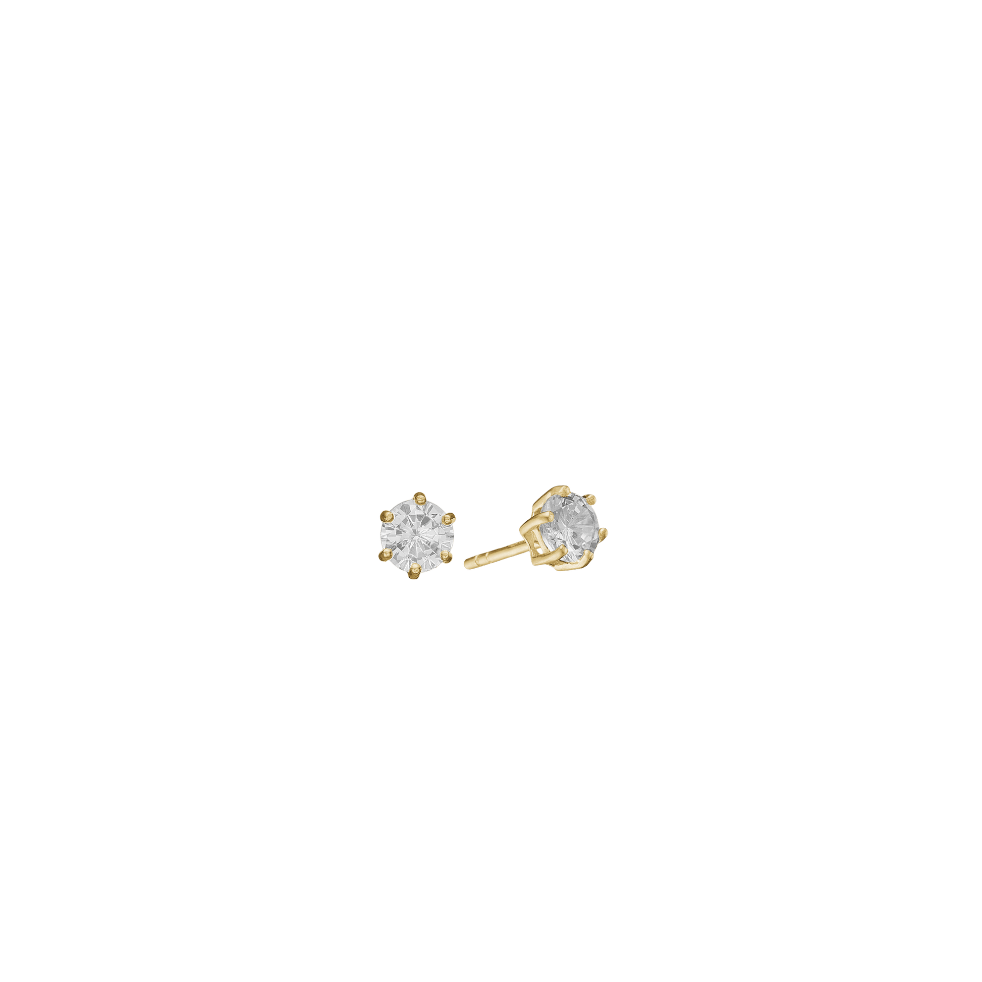 14KT ØRESTIK M/SY.ZIRCONIA 4MM