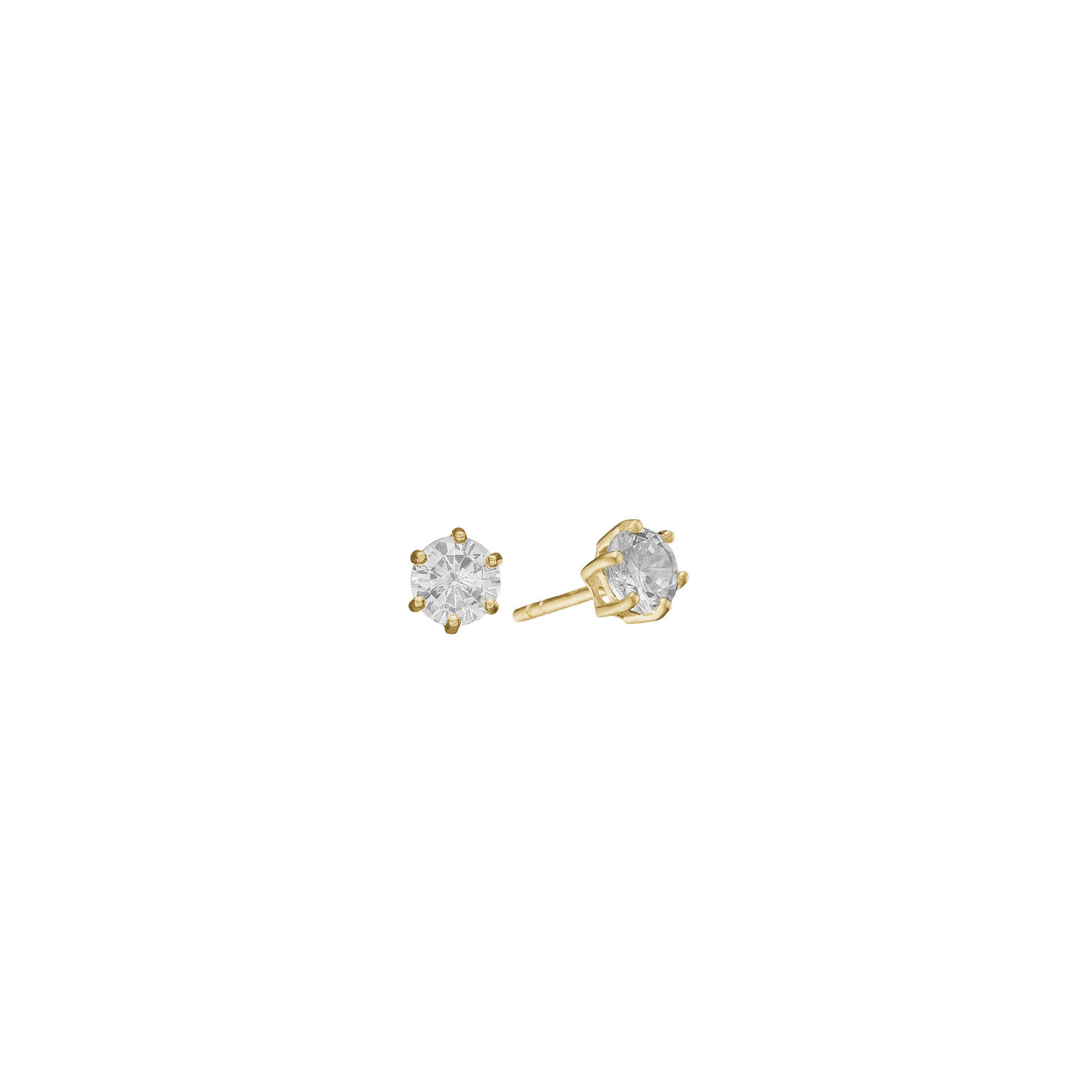 14KT ØRESTIK M/SY.ZIRCONIA 5MM