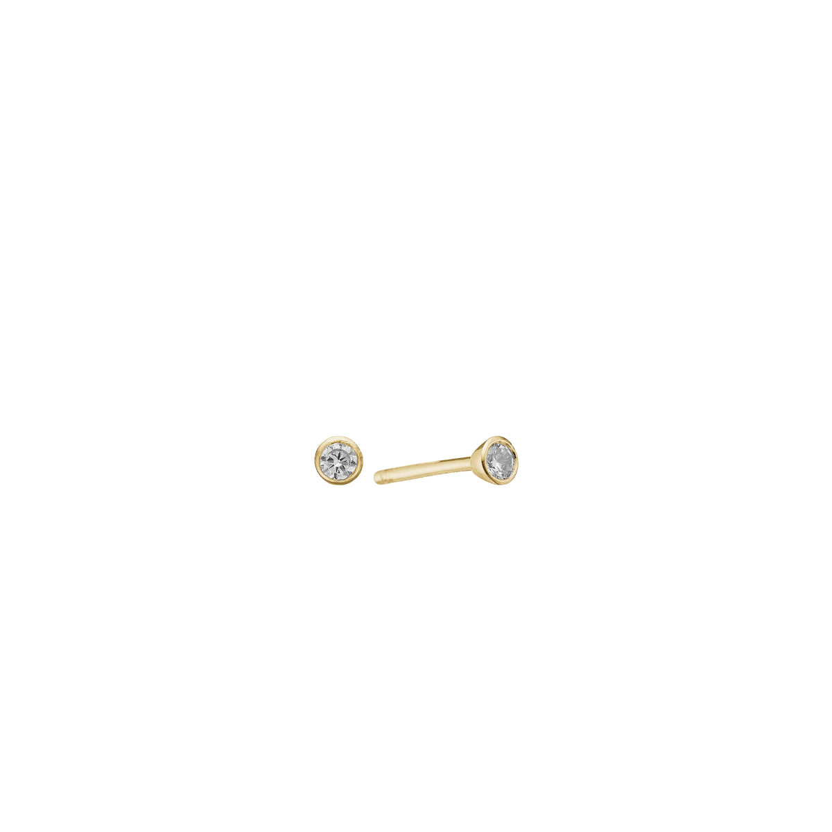 14KT ØRESTIK M/SY.ZIRCONIA 2,8MM - Urma.dk