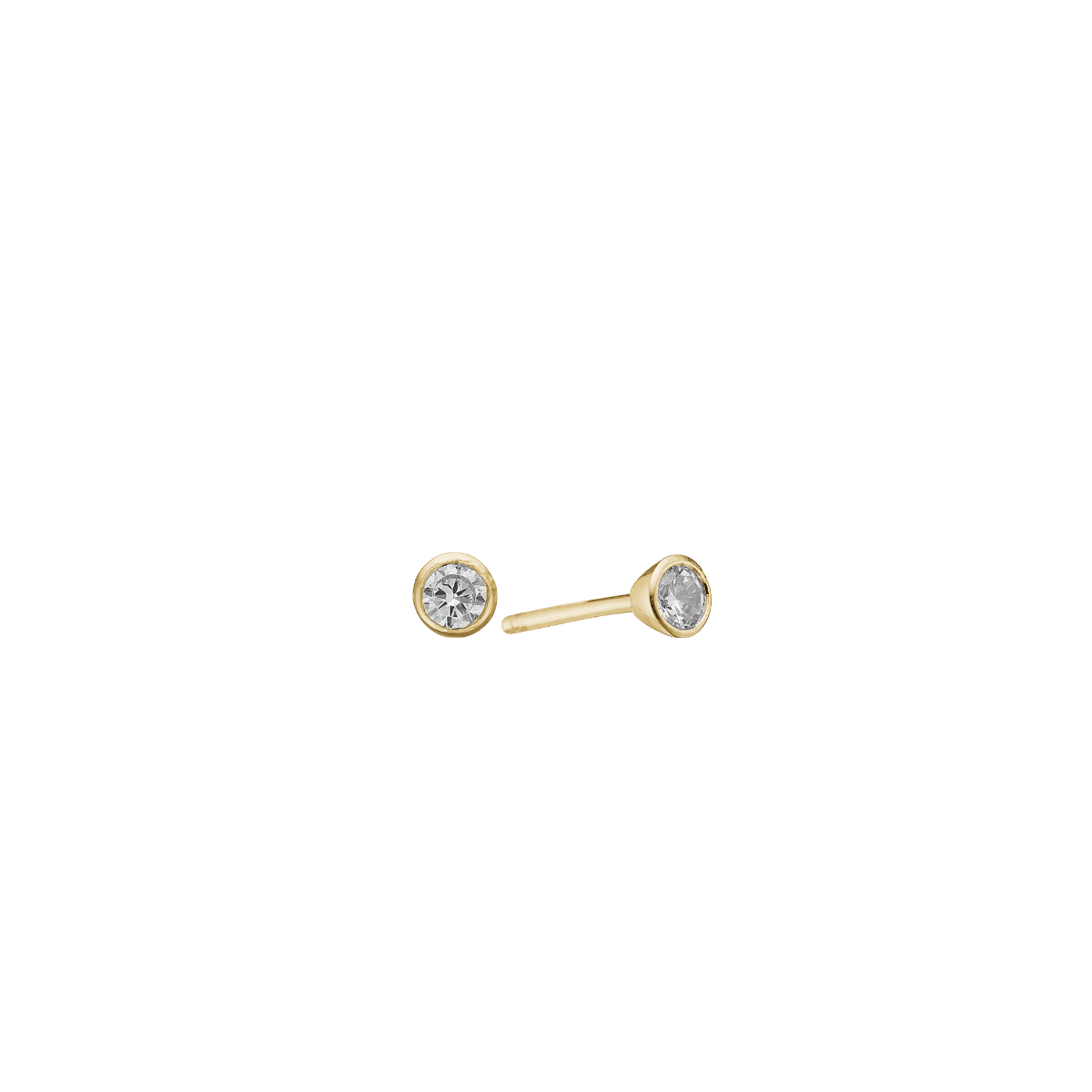 14KT ØRESTIK M/SY.ZIRCONIA 4,5MM - Urma.dk