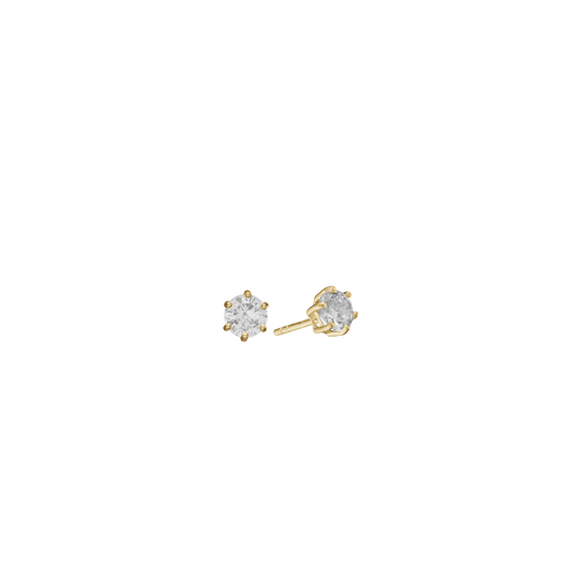 14KT ØRESTIK M/SY.ZIRCONIA 4MM - Urma.dk