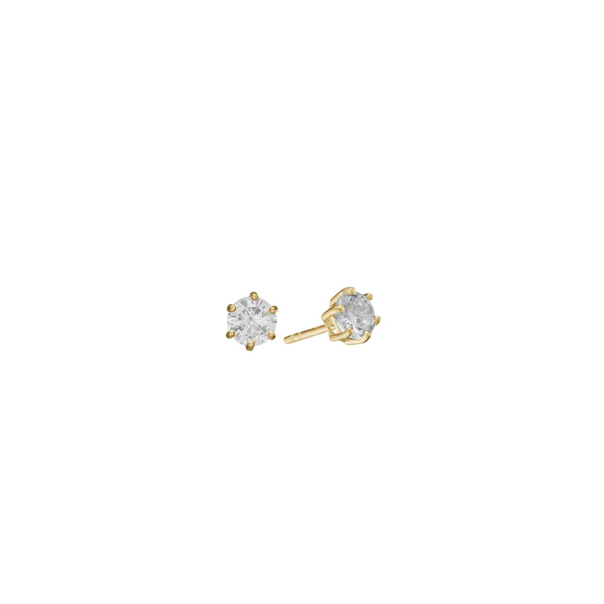 14KT ØRESTIK M/SY.ZIRCONIA 5MM - Urma.dk