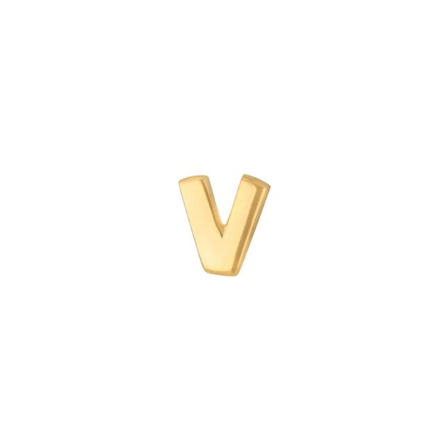14kt. guldørering bogstav - V - 1 stk.