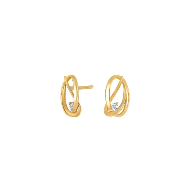 14kt. guldøreringe m. dia 0,04ct. W/SI