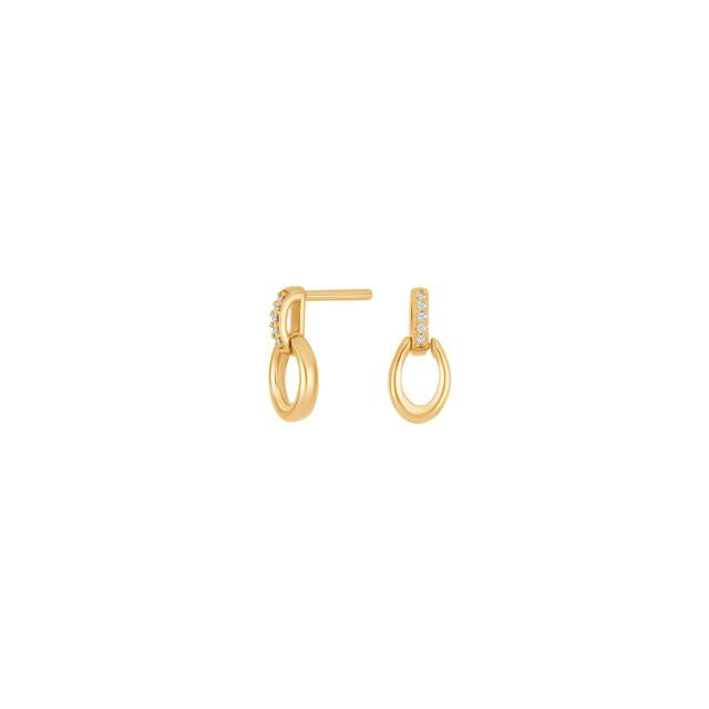 14kt. guldørestikker m/dia 0,015ct W/SI
