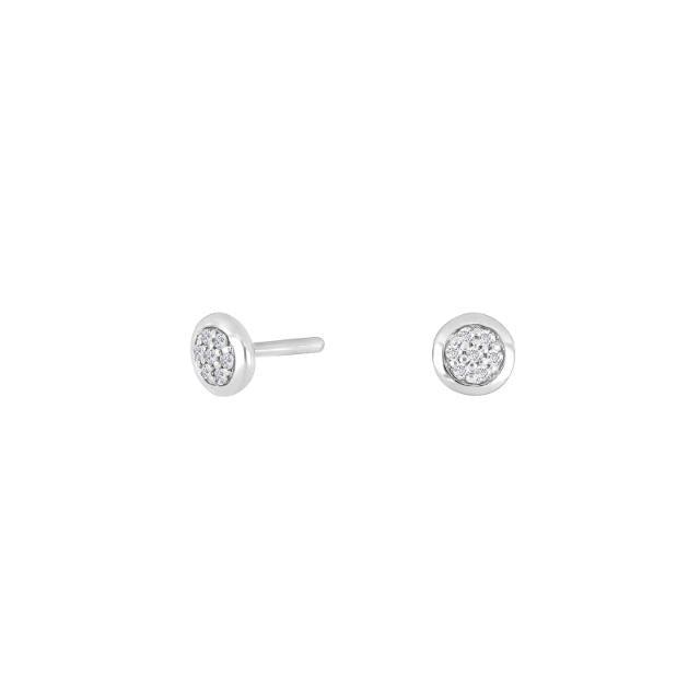 14kt. hvidguldsørestikker pave m/dia. 0.045ct W/SI