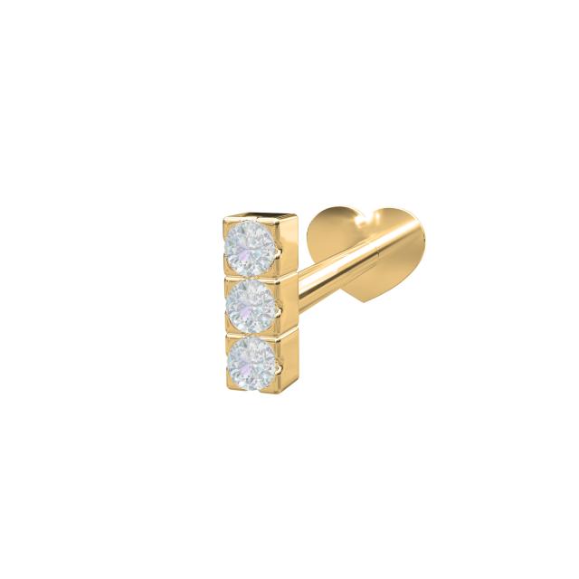 14kt. Labret 3 dia 0,012ct 4,4mm Grab PIERCE52 1st