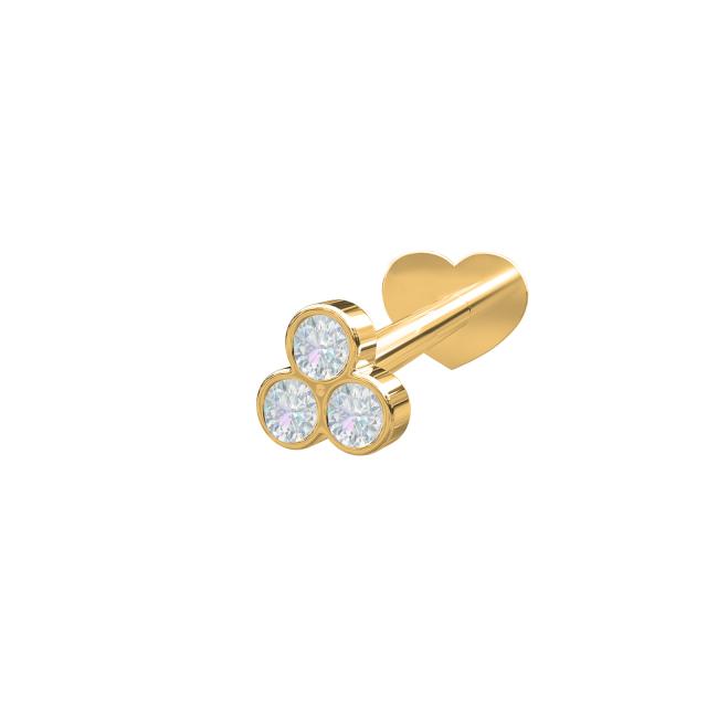 14kt. Labret 3 dia 0,04ct 3mm Rør PIERCE52 1stk
