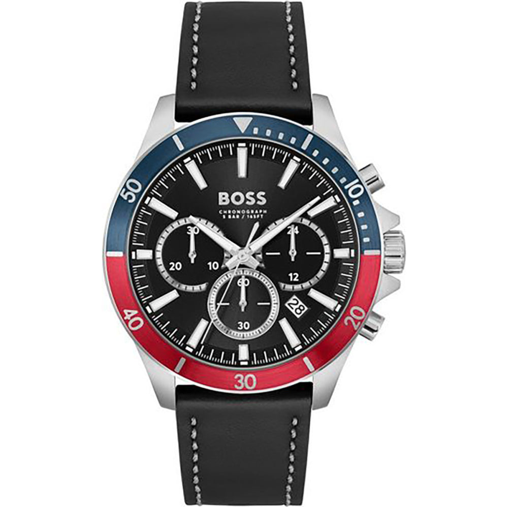 HUGO BOSS Troper herreur med læderrem 1514099 - 45 mm