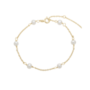 Armbånd 8kt, 4mm ferskv perler, Perlehav