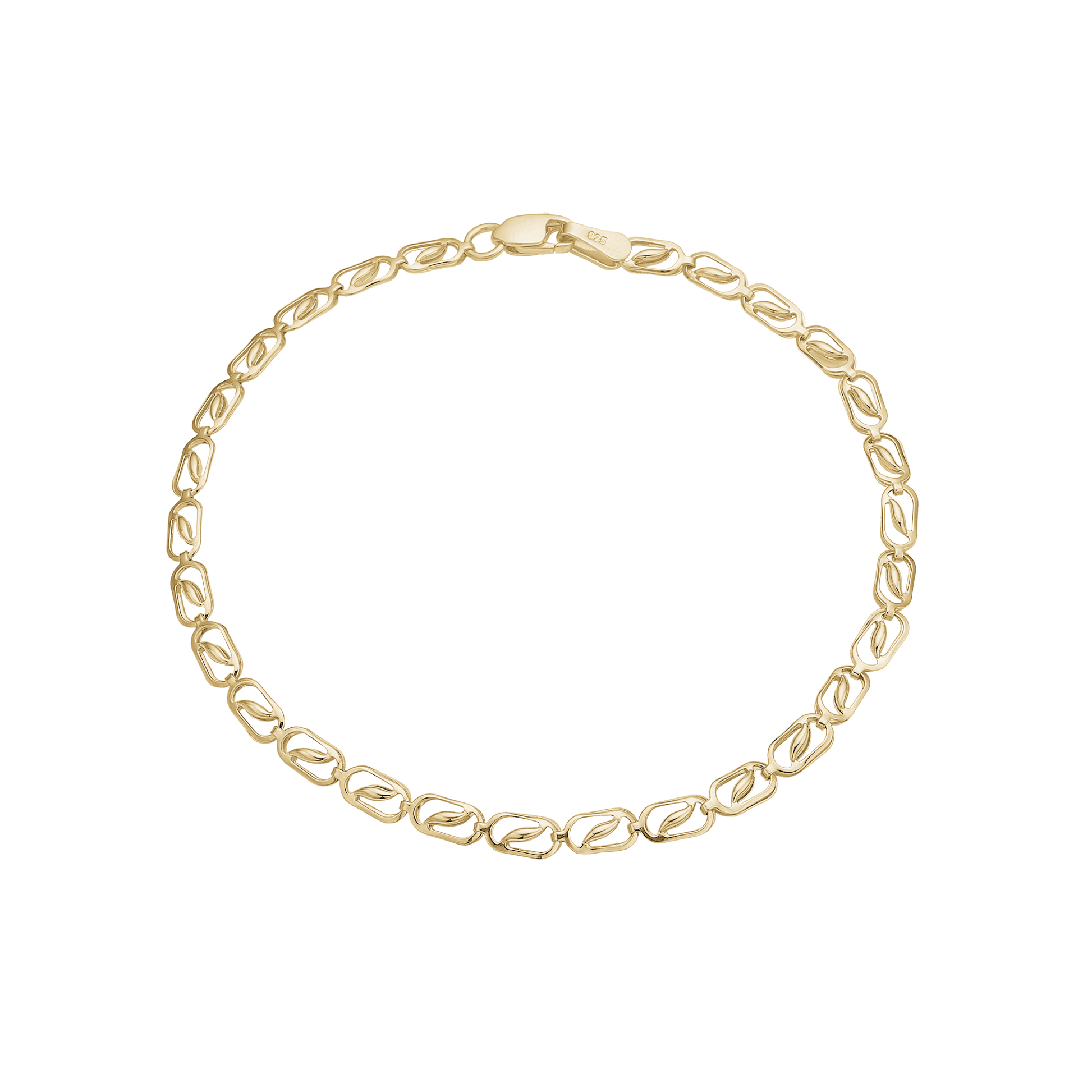 Armbånd 8Kt, små led, 19 cm