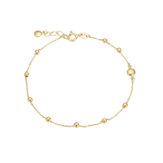 Armbånd 8kt, mini kugler, 16+3 cm