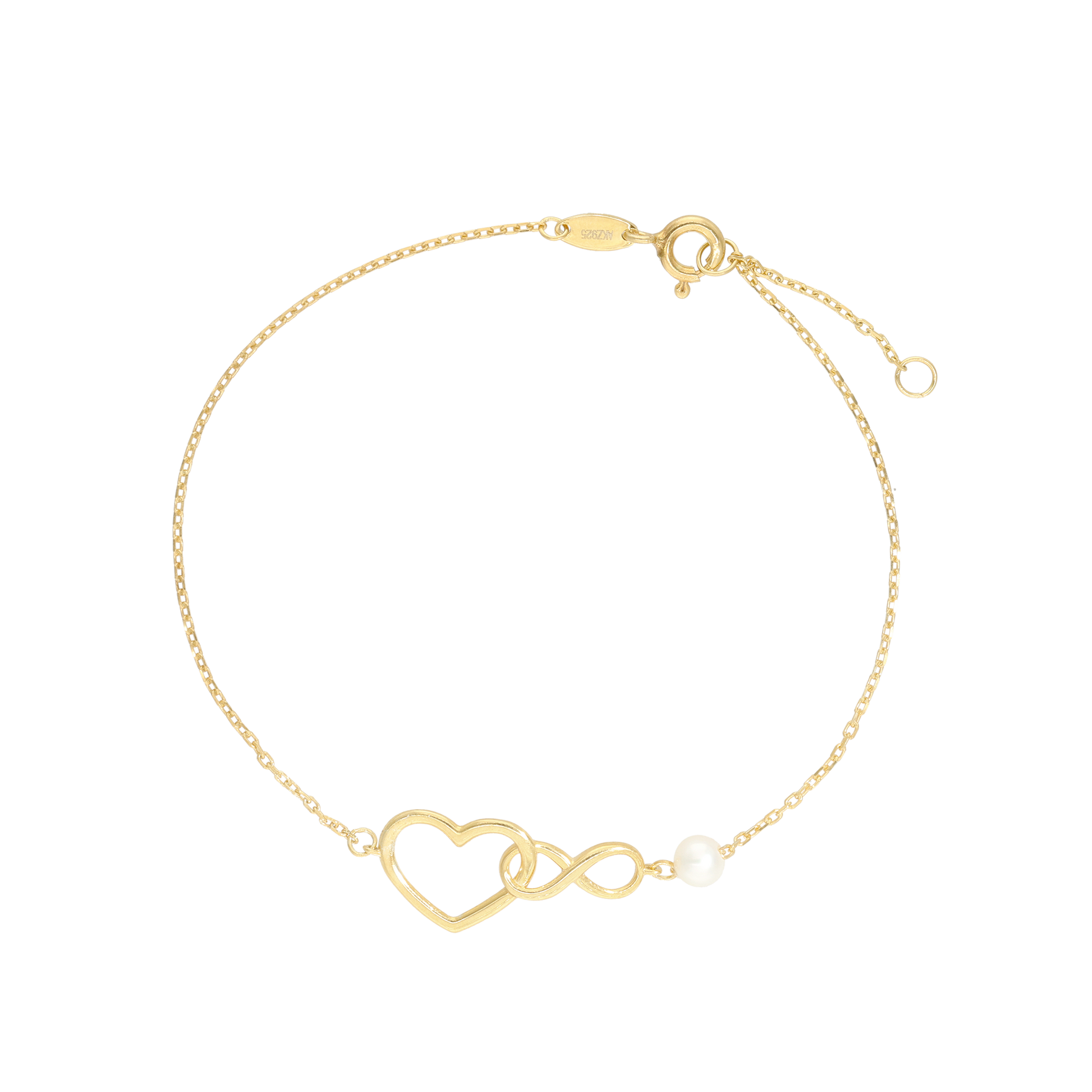 armbånd med hjerte og uendelighedstegn 