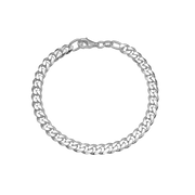 Armbånd sølv panzer, Bredde 4,5mm