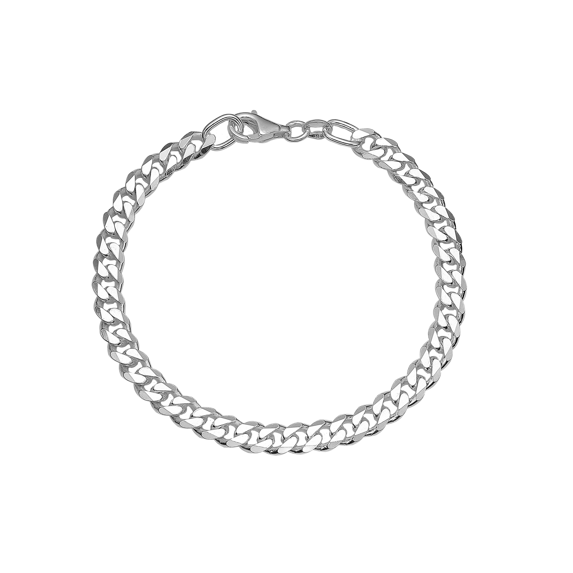 Armbånd sølv panzer, Bredde 4,5mm