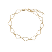 Armbånd, Hearts, 16+3cm forg