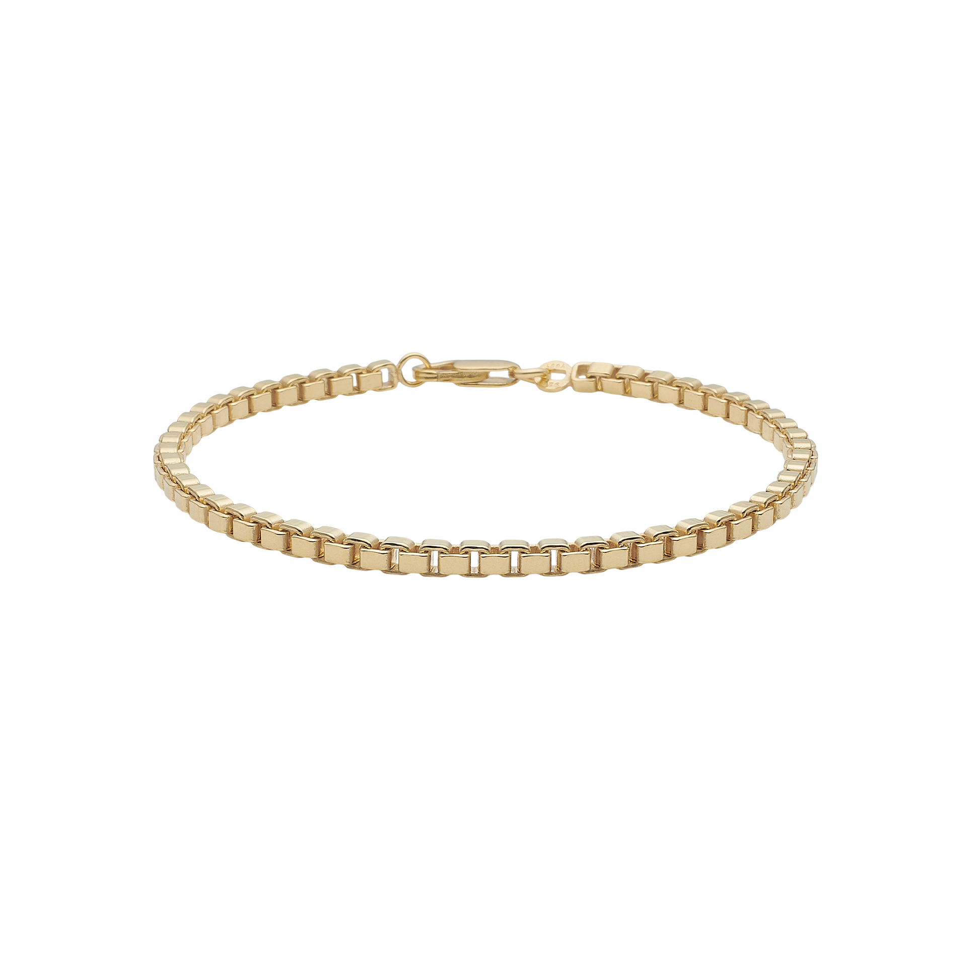 Armbånd, boks  kæde, 19cm forg.