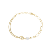 Armbånd Led/bønne, 19 cm, forg sølv