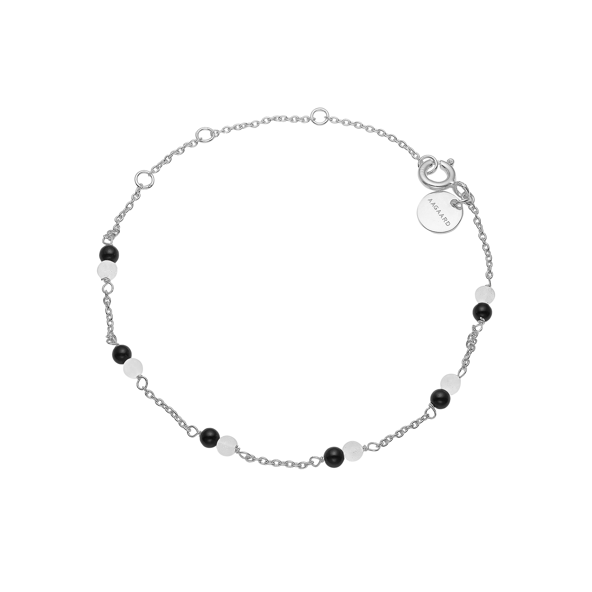 Armbånd, sort Onyx/grøn amazonite, sølv