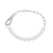 Armbånd, Perle links 20 cm, sølv