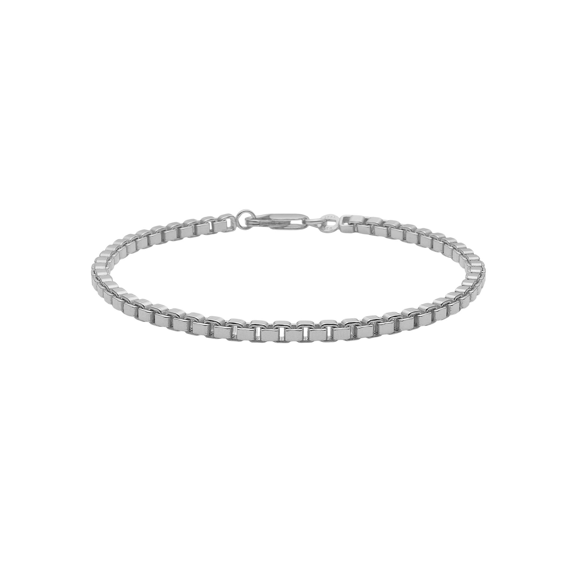 Armbånd, boks  kæde, 19cm sølv