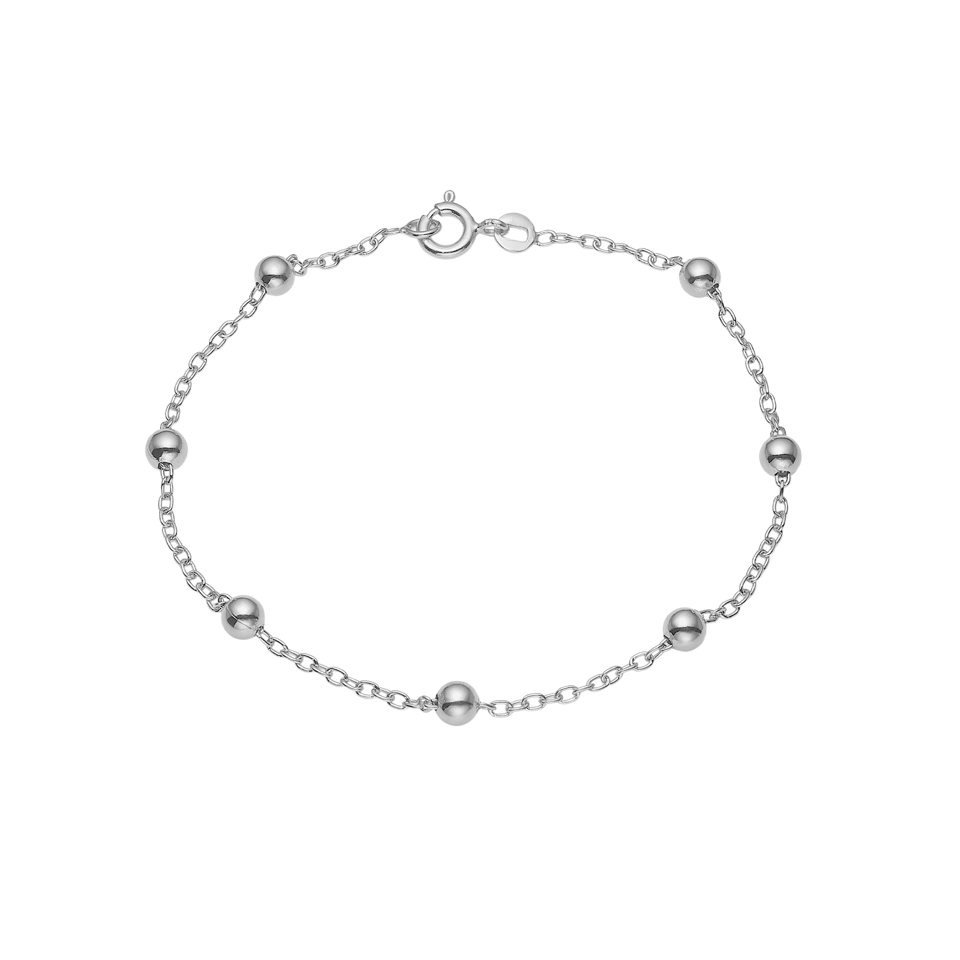 Armbånd, kugler, 19cm sølv