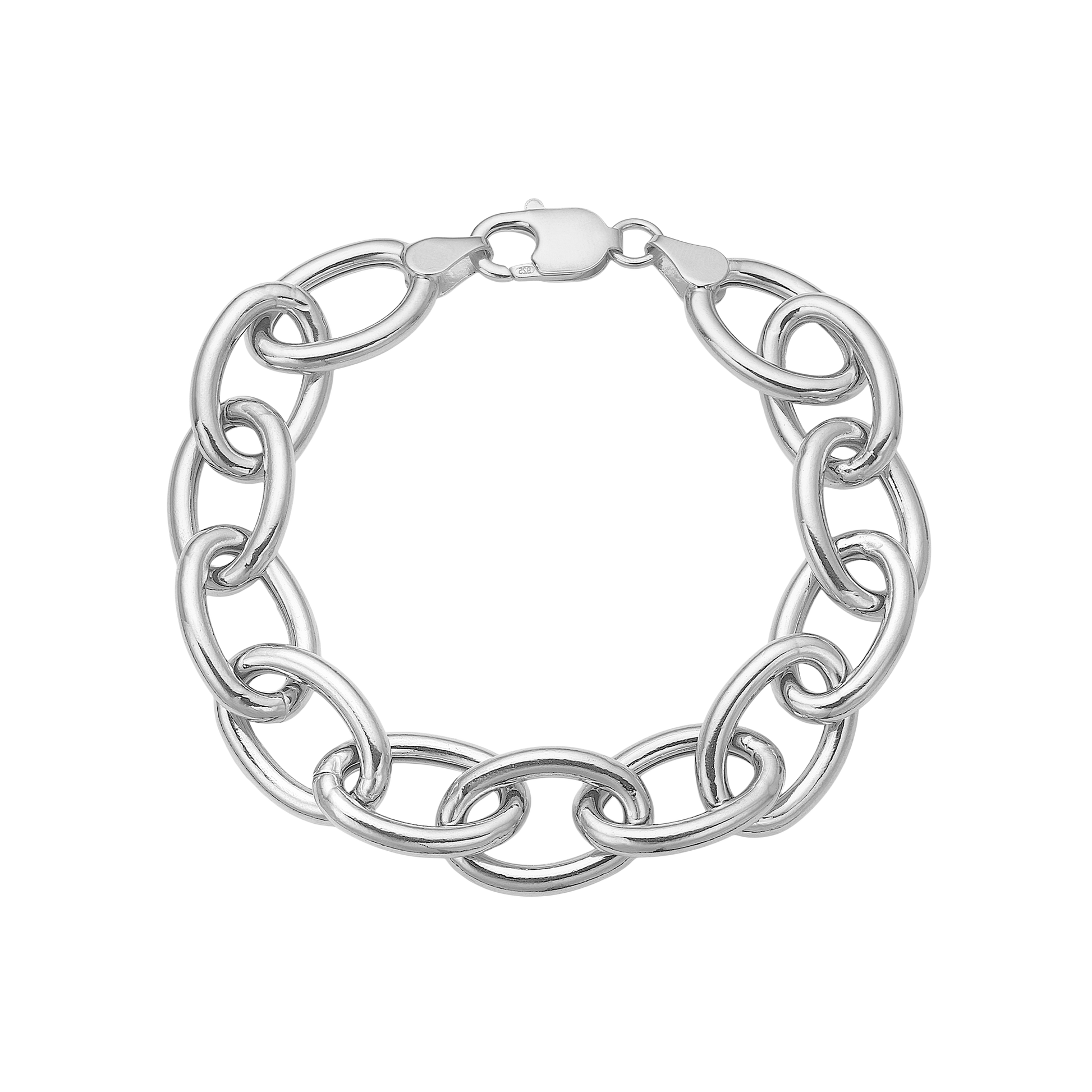 Armbånd, Store led, 20cm sølv