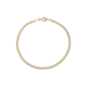 Ankelkæde runde led, 23+4 cm, forg.