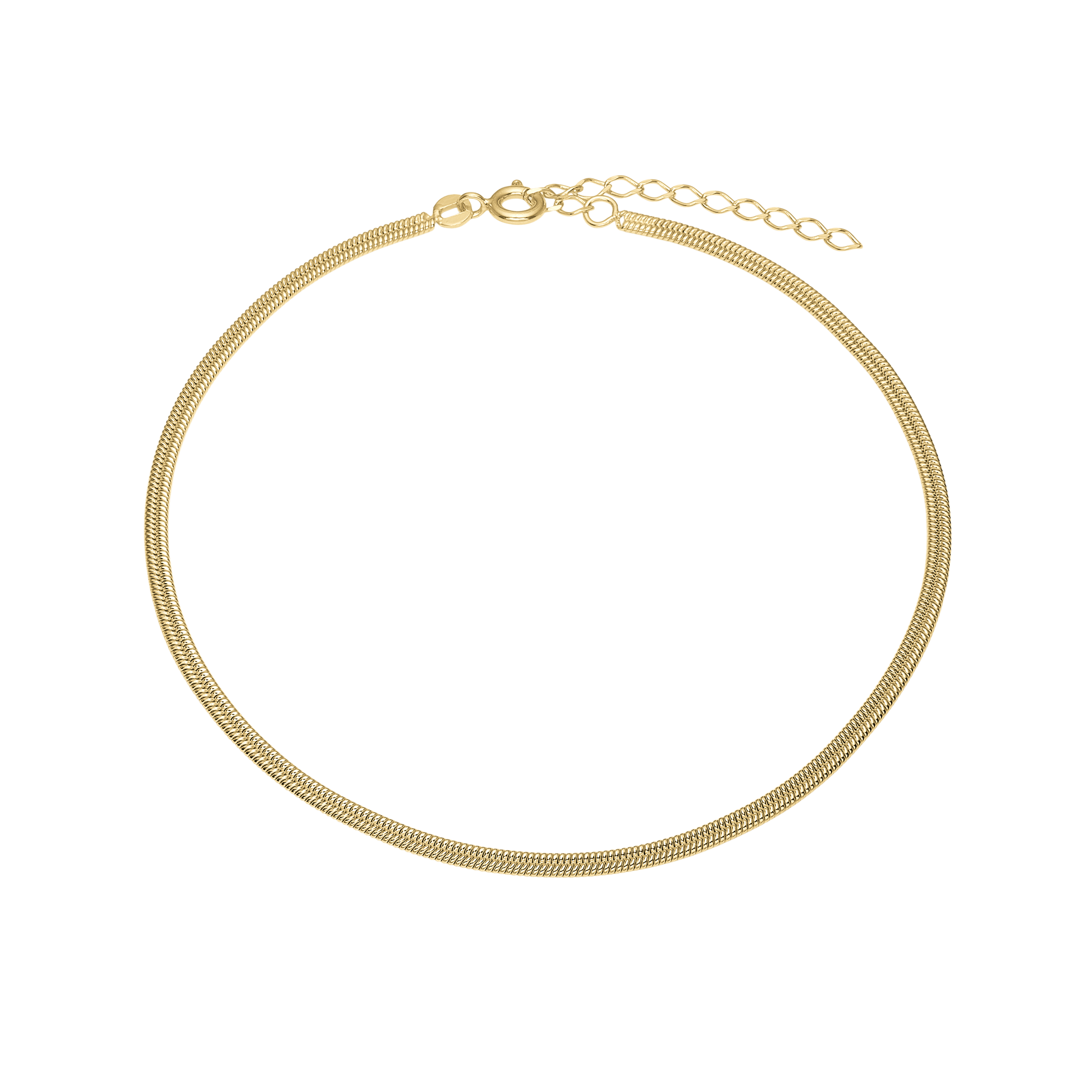 Ankelkæde Snake, 23+4cm, forg sølv