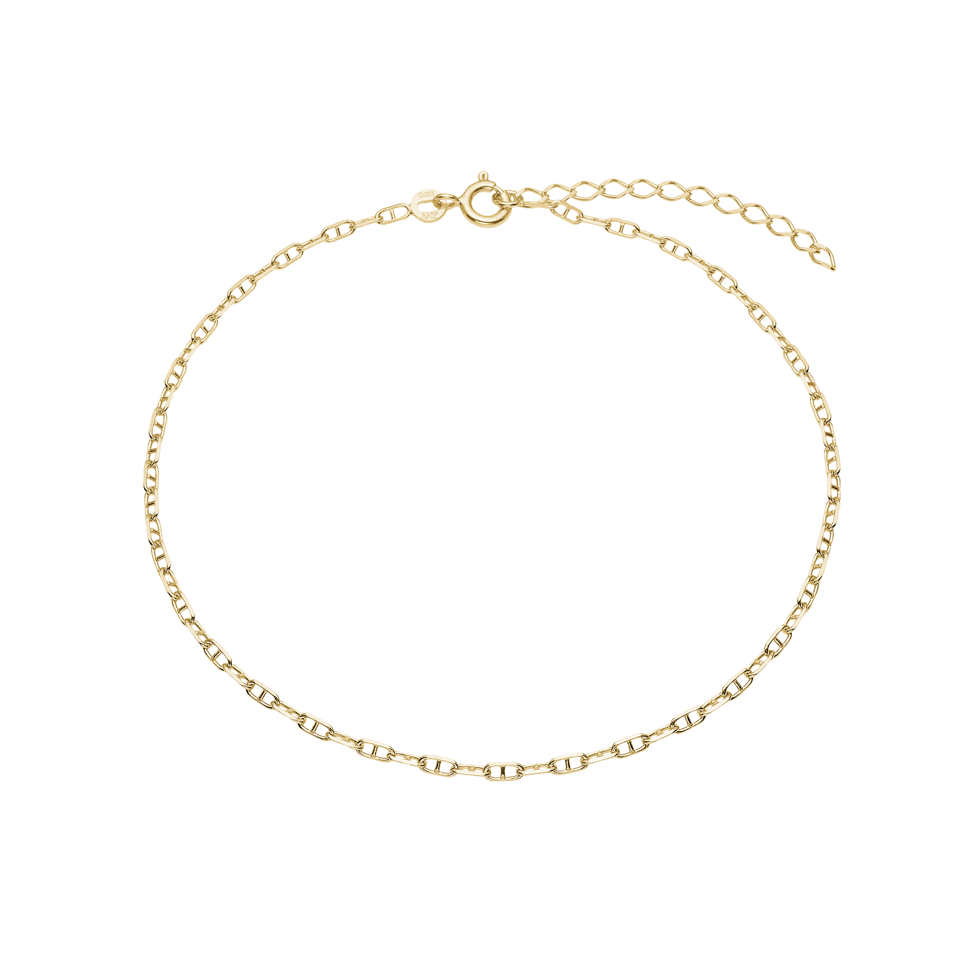Ankelkæde Ancla, 23+4cm, forg sølv