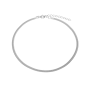 Ankelkæde Snake, 23+4cm, sølv