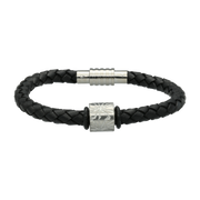 MENS sort armbånd med charm
