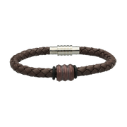 MENS brunt armbånd med charm