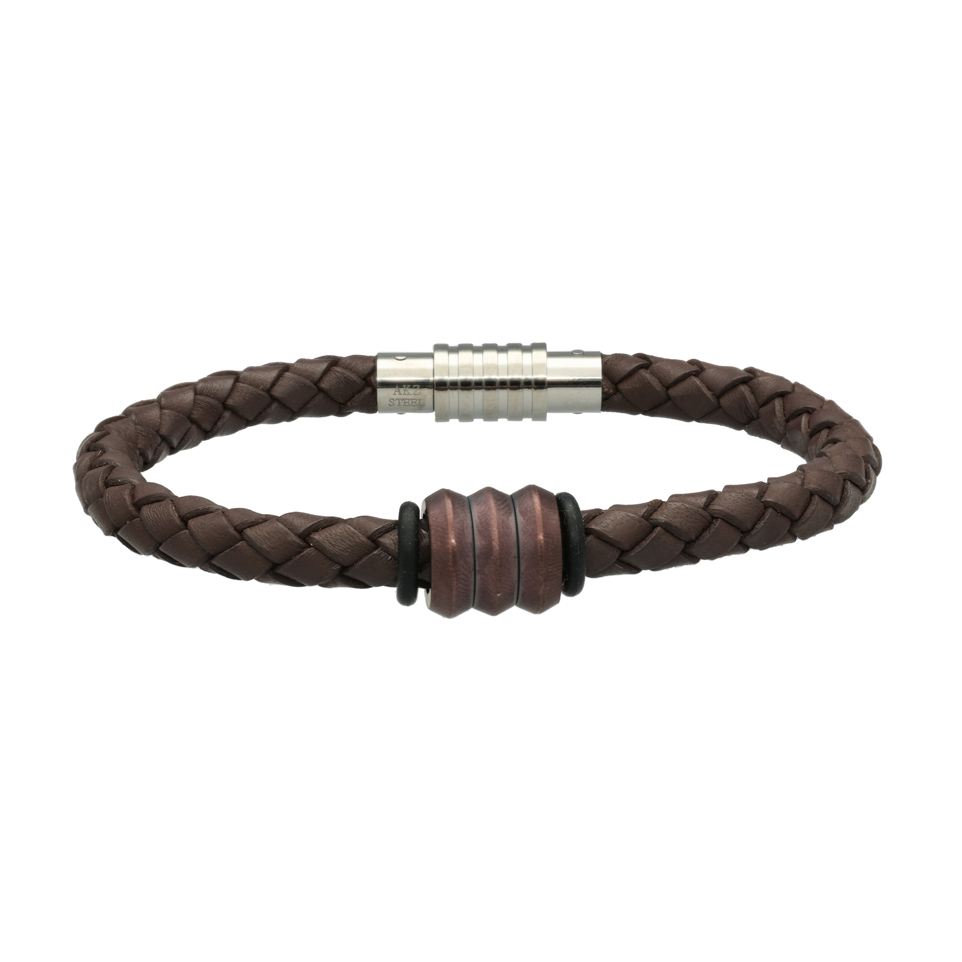 MENS brunt armbånd med charm