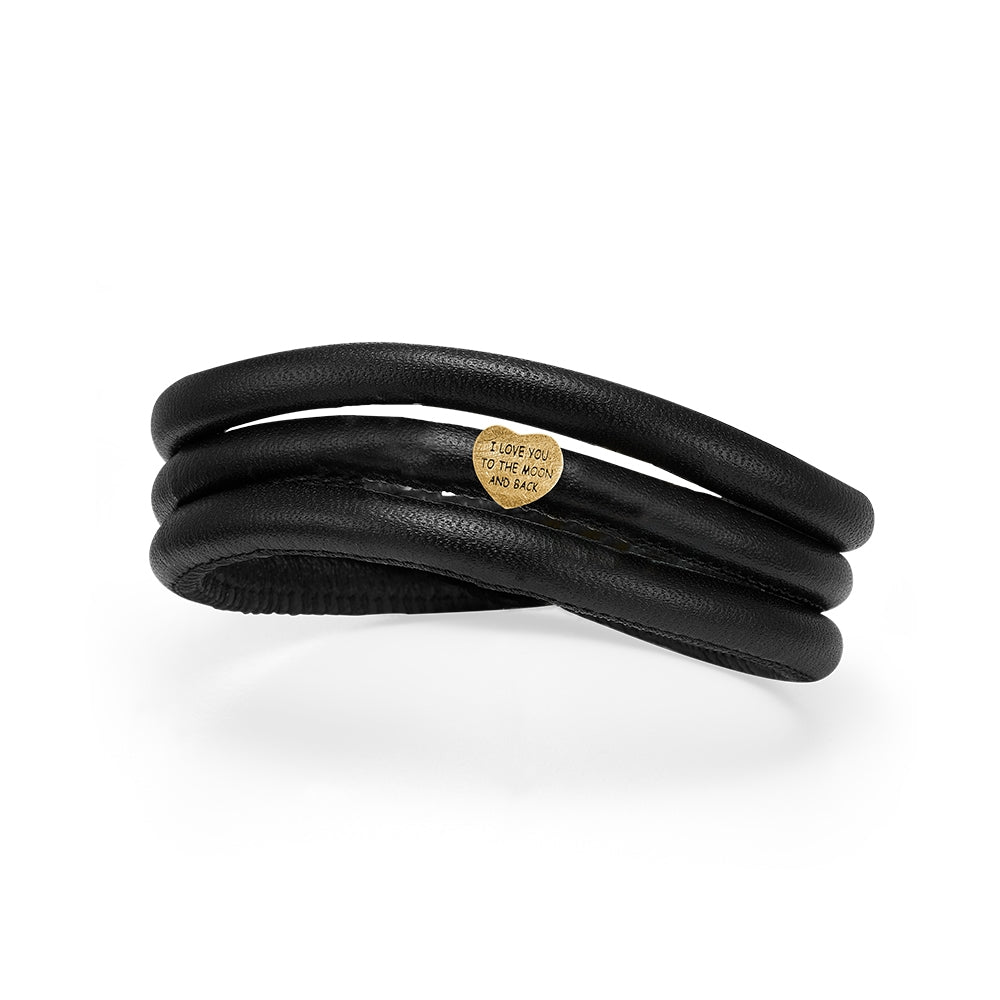 Story armbånd med " I LOVE YOU TO MOON AND BACK" hjerte - Forgyldt - Kampagne