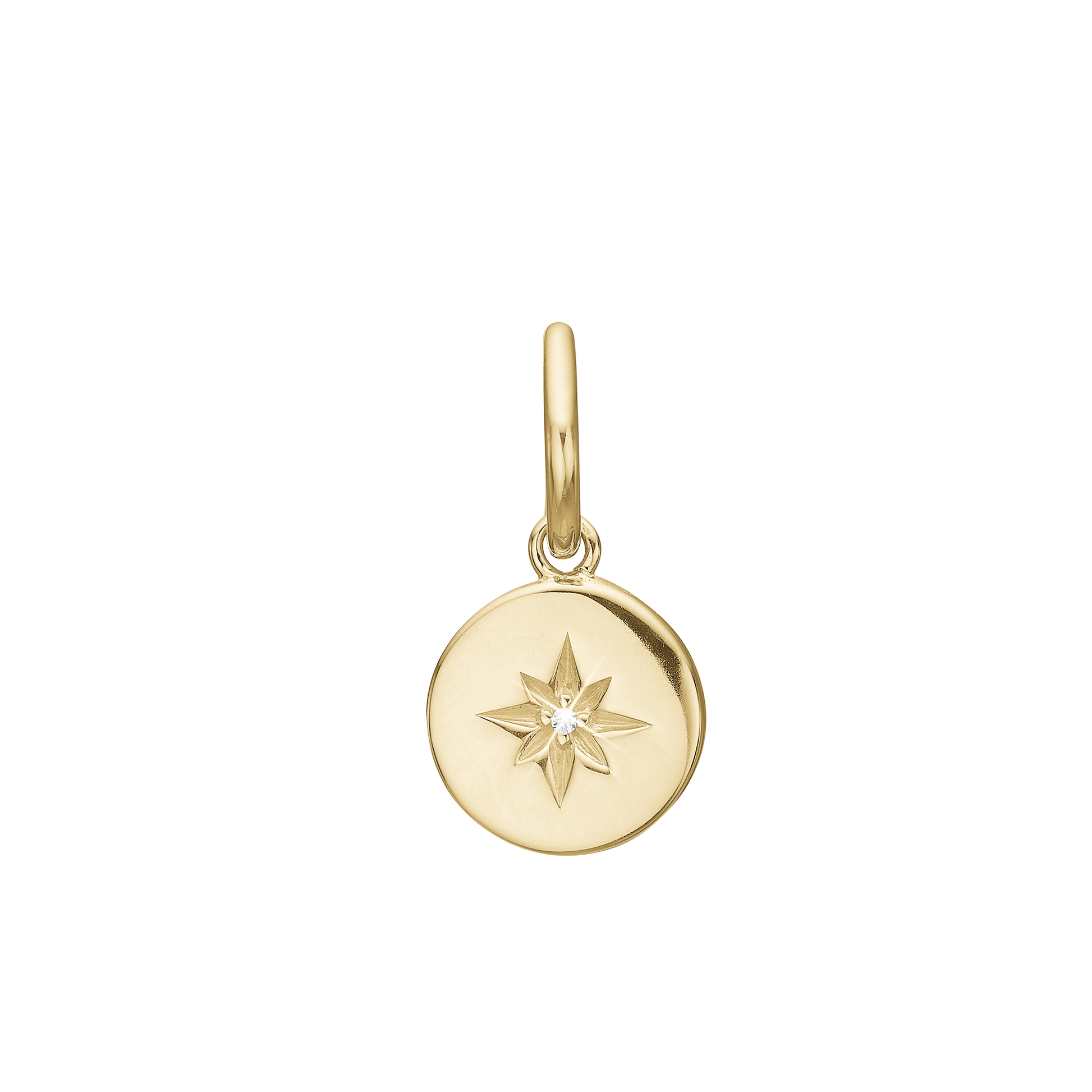Charm, hanger m/cz, forg sølv